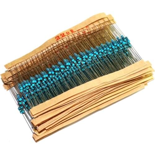 400pcs 1/4W Metal Film Resistor Pack Precision 1% Common Resistance Precision Resistance 20 specification × 20pcs