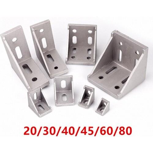 5/20pcs 2020 2028 3030 3060 4040 4080 6060 8080 Aluminum corner bracket for 20/30/40/45/60 Aluminum profile connector CNC Router