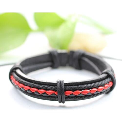6 Pcs/lot Womens Chain Link Bracelet Fashion Leather Bracelets&Bangles Ethnic Cowhide Braided Wrap Bracelet DX83