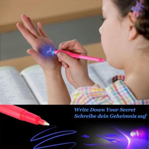 Free shipping Light Pen 2 In 1 UV Combo Purple Light Creative Stationery School Office Drawing Invisible Ink Pen Money Detector