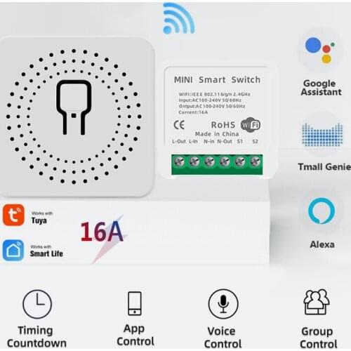Smart Home House Wifi Wireless Remote Switch Breaker Domotic LED Light Controller Module Alexa Google Home Tuya APP