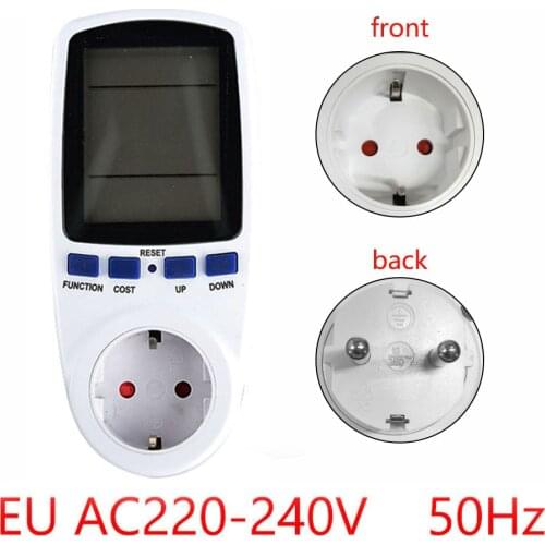 120V/220V LCD Digital Power Meter Energy Meter Wattmeter Monitoring Wattage Electricity Kwh Power Measuring Analyzer FR US AU BR