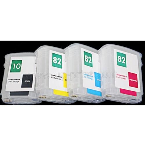UP 4PCS refillable cartridges for hp10 82 HP Designjet 500 500ps 800 800ps 815m printer