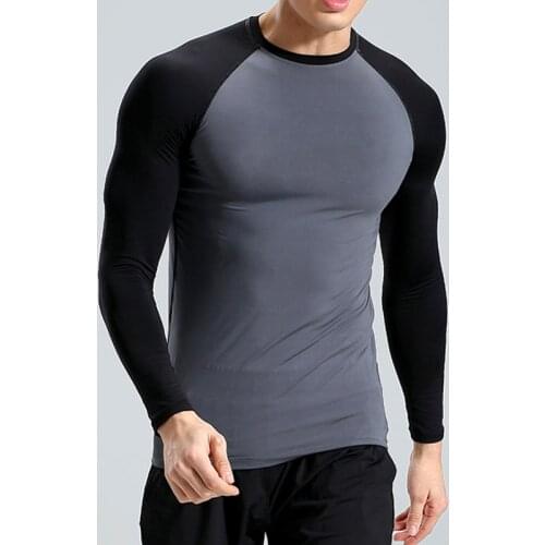 Fitness Shirt Men T-Shirt Sport Compression Long Sleeve Tight Bodybuilding T Shirt Running Bodybuilder Gym Clothes Men Quick Dry