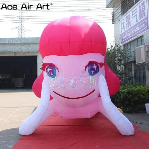Customized giant inflatable pretty girl replica model inflatable cartoon girl character for party decorations