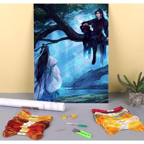 Mo Dao Zu Shi Printed Canvas 11CT Cross-Stitch DIY Embroidery Set DMC Threads Craft Hobby Handmade Needlework Gift Jewelry