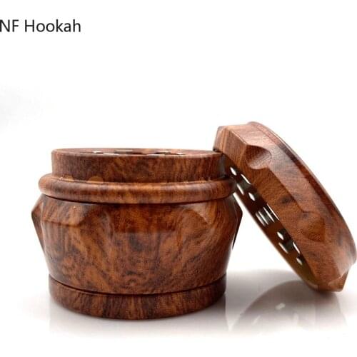 Red Wooden Grain Resin Weed Grinder 4 Layers Machine Herb Grinder 40mm 1.57 inch Tobacco Smoke Crusher Hand Smoking Tools