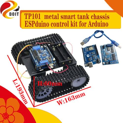 ESPduino Wireless Controller Kit +TP101 Metal Smart Rc Robot Tank Chassis Kit High Torque DC Motor DIY For Arduino Education