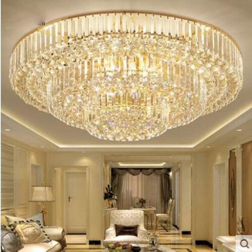 Living room lamp crystal lamp European ceiling lamp modern minimalist atmosphere home round led restaurant bedroom lamps led