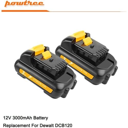 Powtree 3500mAh for DEWALT DCB120 DCB127 DCB121 12V DCB120 DCB127 DCB121 DCB100 DCB101 DCB119 Li-ion Battery