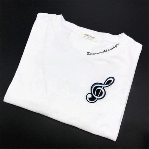 Maxsin 1 Pcs headset and music note patches for clothing dress embroidery make up fashion clothes DIY iron on floral patches