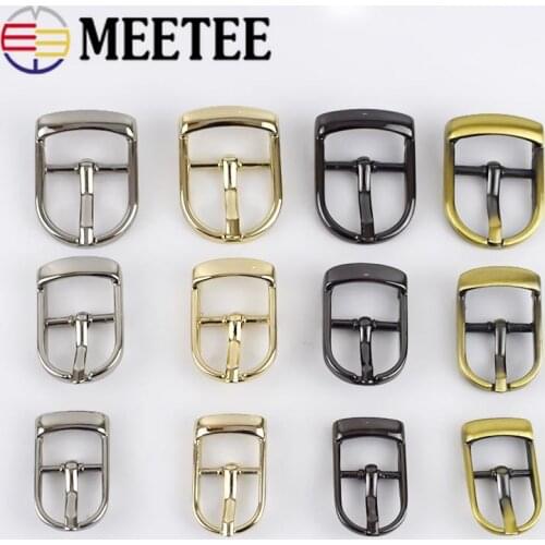 Meetee 10/20pcs 13/16/20mm Metal Pin Belt Buckles Adjuster Bags Strap Slider Shoes Buckle DIY Leather Hardware Accessories BF071
