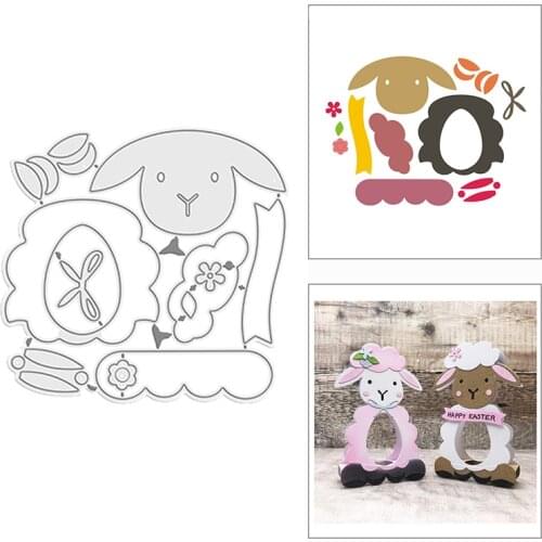 2021 New Little Sheep Lamb Bow Tag Metal Cutting Dies for DIY Scrapbooking Decor and Card Making Paper Craft Embossing No Stamps