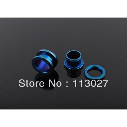 Min. order $10) Steel Blue Titanium Anodized Flesh Tunnel 1.6mm-12mm Mixed Sizes Free Shipping Wholesale Body Piercing