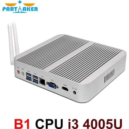 Partaker B1 Intel Core i3 4005U minipc i3 Haswell Fanless Mini PC Windows Mini Computer Barebone Nuc Computer Win10
