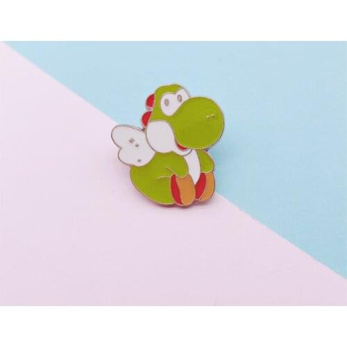 Cartoon Cute Animals Green Dinosaur Wings Enamel Brooch Sweet Punk Alloy Pins Badge Accessories Fashion Jewelry Gift For Friends