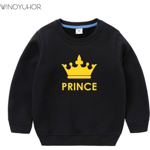 New 2020 Kids Baby Girls Toddlers Sweatshirts Prince Printing Hoodies Children Winter Warm Crew Neck Clothing 3-12T