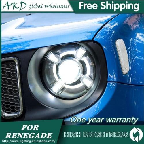 Headlights For Car JEEP Renegade 2015-2018 DRL Day Running Light Head Lamp LED Bi Xenon Bulb Fog Lights Tuning Car Accessory