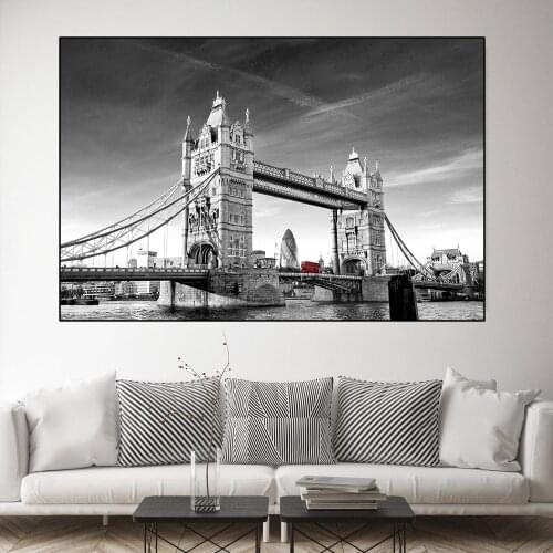 RELIABLI ART Black White Bridge Posters and Prints Canvas Paintings Wall Art Pictures For Living Room Decoration No Frame