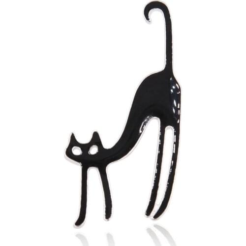 Lifelike Enamel Cute Cat Brooch Blouse Lapel Pin Women Unisex Aniaml Fashion Jewelry Garment Accessory
