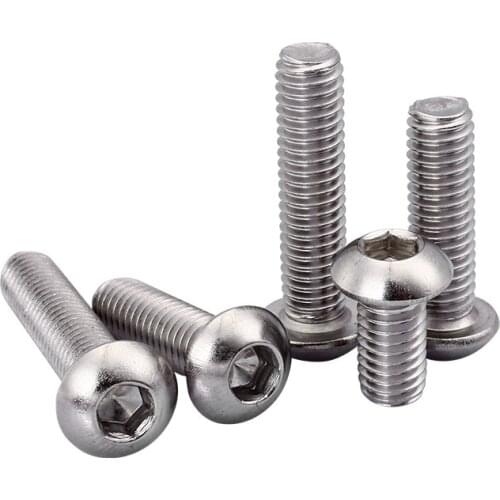 50Pcs M2 M2.5 304 stainless steel semi-circular head/hexagonal screw in disc head/cup screw/mushroom head bolt