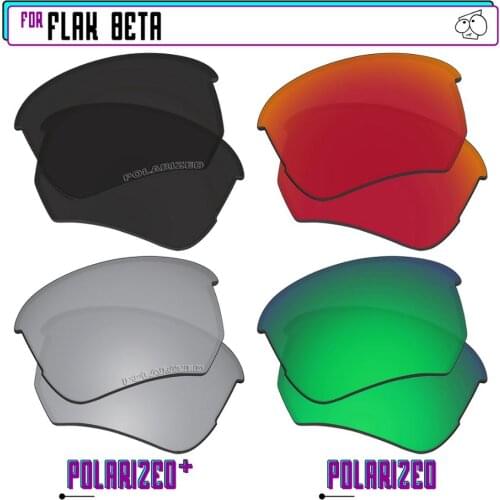 EZReplace Polarized Replacement Lenses for - Oakley Flak Beta Sunglasses - BkSrP Plus-RedGreenP