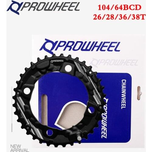 PROWHEEL 104/64BCD Bike Chainring Double Speed Chainring 26T 28T 36T 38T Road Mountain Bike Chainwheel Bicycle Part