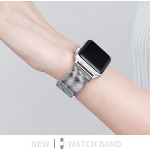 Watch Band For Apple Watch 44mm 42mm 40mm 38mm Gold Silver Metal Steel Milanese Strap For Apple Iwatch Series 6 se 5 4 3 2