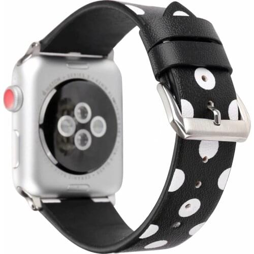 Watch Band For Apple Series 6 5 4 40/44mm Leather Watcband For Apple Series 3 2 1 38/42mm Womens Watch Wrist Strap White Black