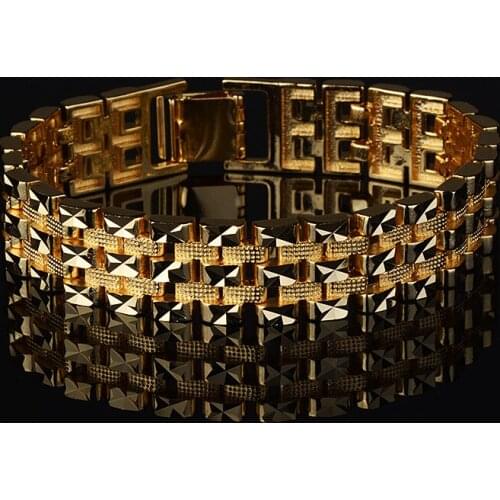 2020 Luxury Domineering Watch Strap Bracelet For Men Vintage Gold Color Cool Male Jewelry Birthday Valentine Gifts