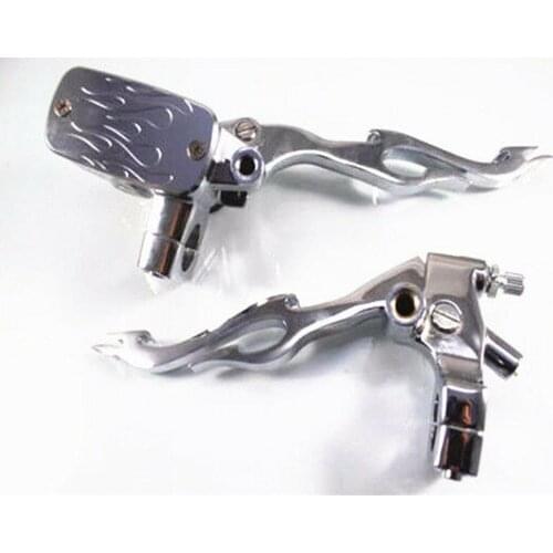 Flame 1" Brake Clutch Lever For Harley Honda Kawasaki Suzuki Cruiser Chopper VTX