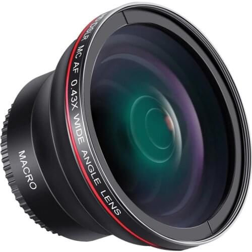Neewer52MM 0.43X HD Wide Angle Lens with Macro Close-Up Portion Lens No Distortion Digital High Definition for Nikon DSLR Camera