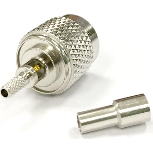 TNC Male Plug RF Coax Connector Crimp for RG316 RG174 Cable NEW Straight Nickel