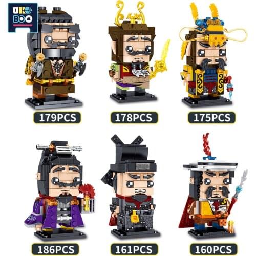 UKBOO Chinese Traditional Hero Doll Model Building Blocks Set Song Jiang Lin Chong Constructor Assemble Bricks Toys for Children