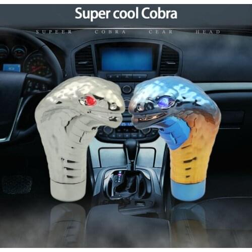 Universal Auto Car Manual Gear Shift Knob Stick Led Eyes Chrome Cobra Snake Cool Shift Lever For BMW Toyota Honda