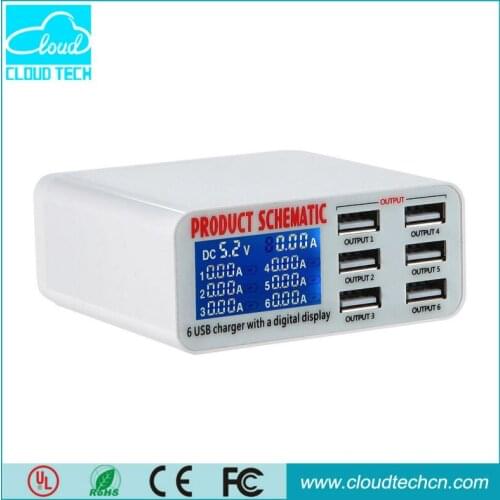 Universal US UK EU Plug AC 5V 6A 6 Ports USB Desktop Wall Travel Charger Power Adapter For iPhone Samsung Huawei Xiaom LG PC