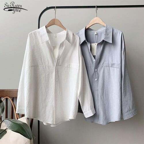 2020 Autumn New Long Sleeve Retro Blouses Shirts Womens Cotton Feel Shirt Imitation Suede Turn-down Solid Oversize Tops 11111