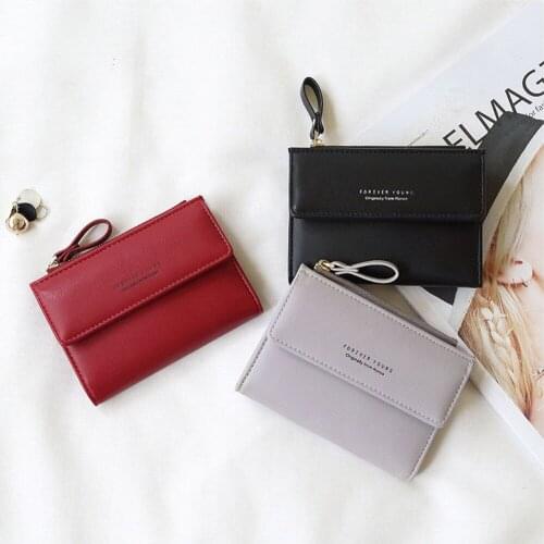 Women Small Wallets Fashion Ladies Leather Letter Purse Short Unisex Coin Bag Simple Clutch Card Holder Wallet 2021