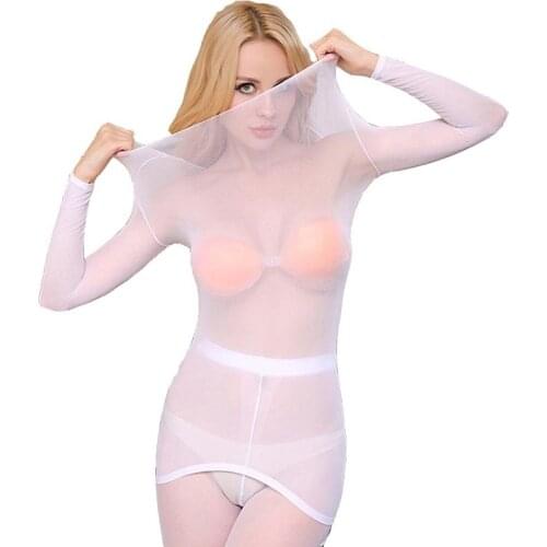 Women Sexy See-Through Comfortable Soft Elastic Top Blouse and Leggings Shapewear Set Sunscreen Slim Fit Nude Feeling