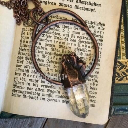 NM35272 Raw Crystal Quartz Necklace Large Crystal Pendant Crystal Jewelry Gypsy Witchy Jewelry Statement Necklace Gift