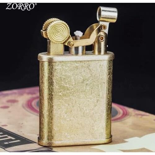 Zorro New 559 original copper Kerosene Lighter old retro Nostalgia Convenient Wheel to Send to Boyfriend
