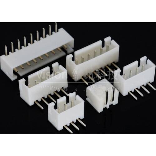 10pcs XH2.54 2P/3P/4P/5P/6P/7P/8P/9P/10P/11P/12P/13P/14P 2.54mm Pitch Terminal /Pin Header JST 90 degrees Connector Wire Adaptor