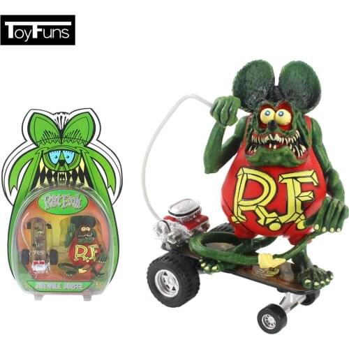 13cm Anune Animal Mouse Rat Fink Sidewalk Surfer Skateboard Version PVC Action Figure Collection Model Toy Kids Gift Brinquedos