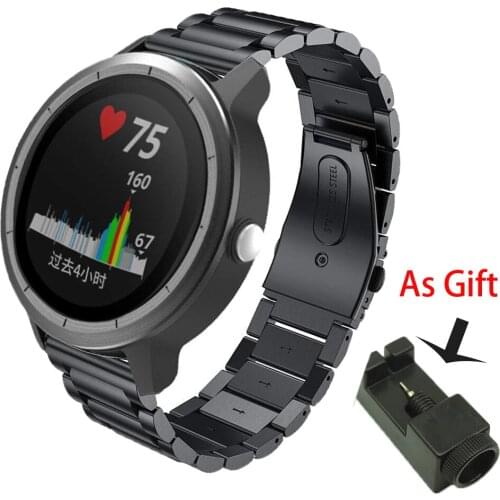 20mm Sport Watchband Strap for Garmin Vivoactive 3 Forerunner 245 245M 645 Smart Bracelet Stainless steel Watch Band Wristband