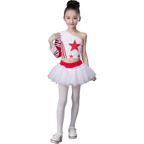 2019 summer girls fashional cheerleader outfit clothes set kids performance costumes suits cheerleading uniforms