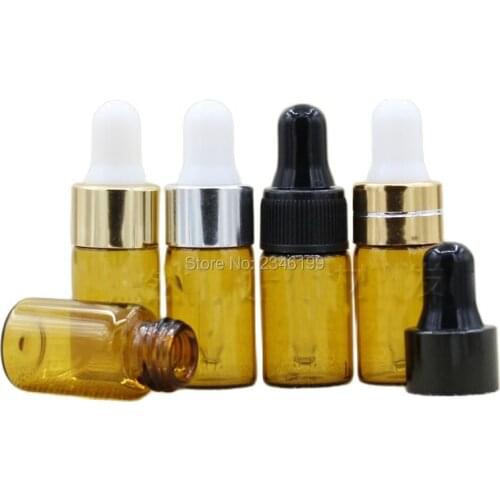 3ML 3G Brown Dropper Bottles Essential Oil Bottle, Cosmetics Amber Glass Bottle,100 Pieces/lot