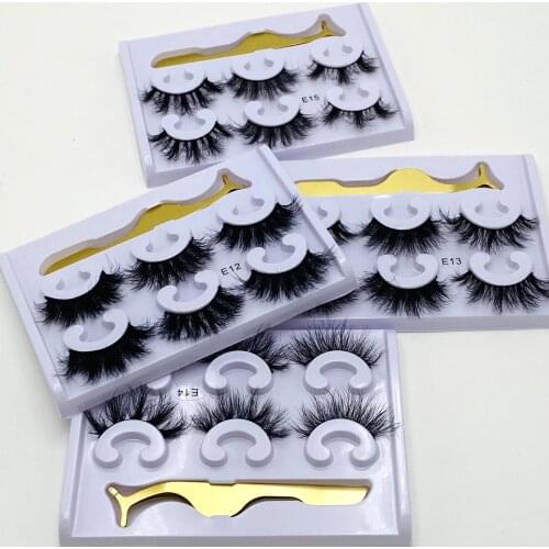 3pair Fluffy Mink Lashes Short Messy Wispy Natural Eyelashes 10mm-25mm handmade 100% Real 3D Mink Eyelashes Makeup False Lashes