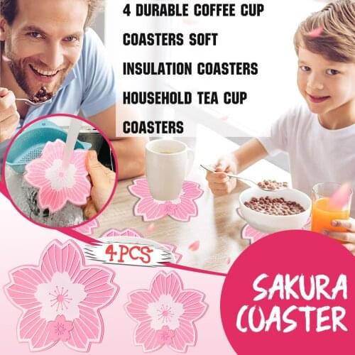 4 Pcs Table Bowl Mats Petal Placemat Non-slip And Soft Insulation Silicone Placemat Suitable Home Decoration Kitchen Tools