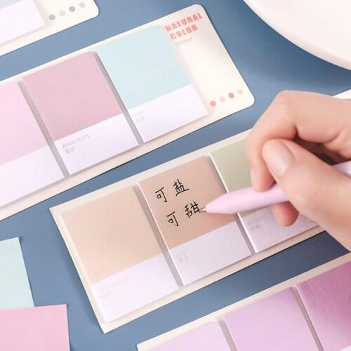 80 Sheets/pack Four-color Sticky Notes Index Memo Pad Bookmarks Message Book Kawaii Student Scheduler Paper Stickers
