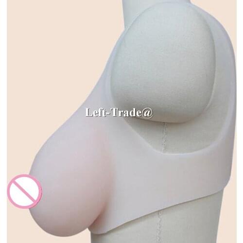 White Skin Color invisible realistic silicone breast prosthesis boobs for man crossdressing
